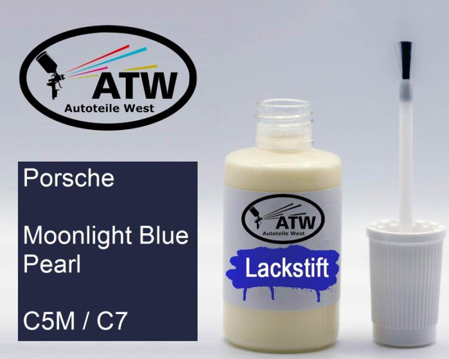 Porsche, Moonlight Blue Pearl, C5M / C7: 20ml Lackstift, von ATW Autoteile West.